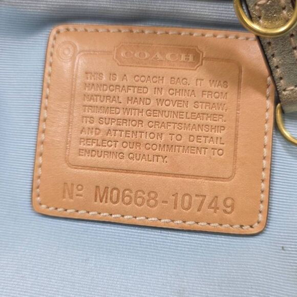 Coach Rare Vintage Legacy Lily Straw Tote - Picture 15 of 16